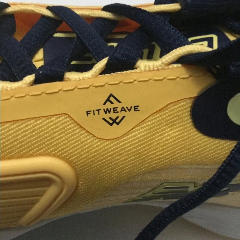 New Balance Yellow and Teal Sneakers with Navy Laces